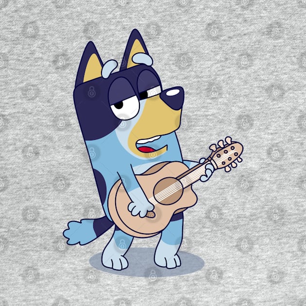 Bluey Playing a Guitar by Tanti8800